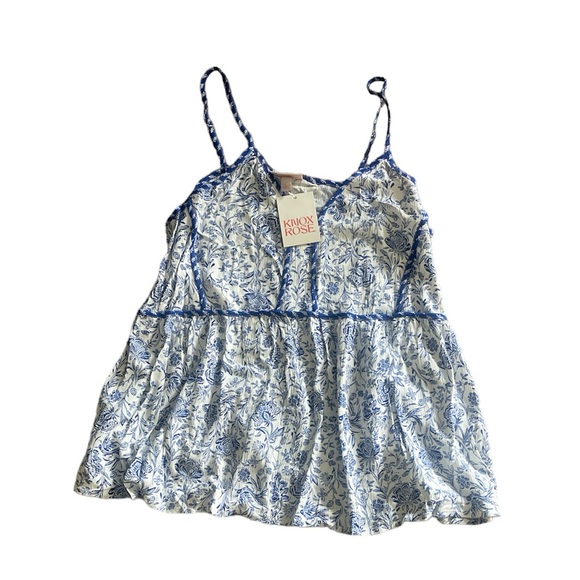 Knox Rose Floral Top Blue size L - Picture 2 of 3